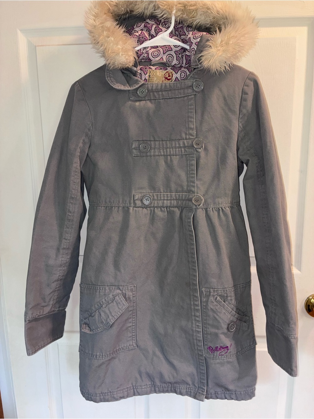 Billabong Hooded Winter Coat with Faux Fur Trim